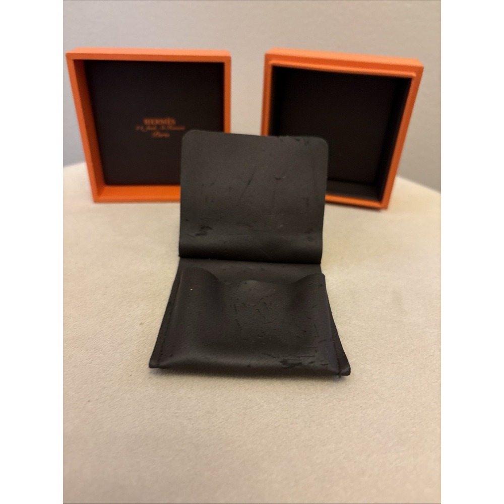 HERMES Heavy Luxury Jewelry Display Box 3.25"x 3.25"x2" & Jewelry Pocket - Picture 4 of 8